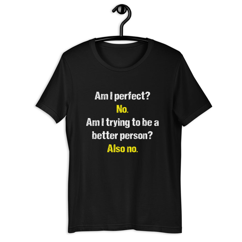 Am I Perfect? No. Am I Trying To Be A Better Person? Also No T-Shirt