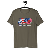 Load image into Gallery viewer, Peace Love America T-shirt - SHOPNOO
