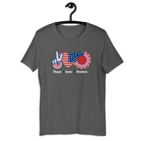 Load image into Gallery viewer, Peace Love America T-shirt - SHOPNOO
