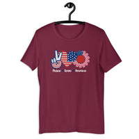 Load image into Gallery viewer, Peace Love America T-shirt - SHOPNOO
