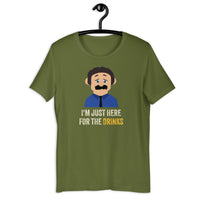 Load image into Gallery viewer, I'm Just Here for the Drinks  Awkward Puppets Diego T-shirt - SHOPNOO
