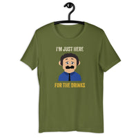 Load image into Gallery viewer, I'm Just Here for the Drinks  Awkward Puppets Diego T-shirt - SHOPNOO
