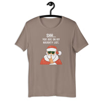 Load image into Gallery viewer, Shh... you are on my naughty list Christmas T-Shirt - SHOPNOO
